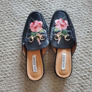 Floral loafer flats